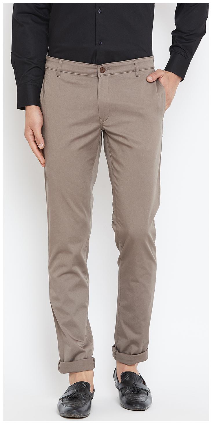 

CANARY LONDON Men Brown Solid Slim fit Chinos