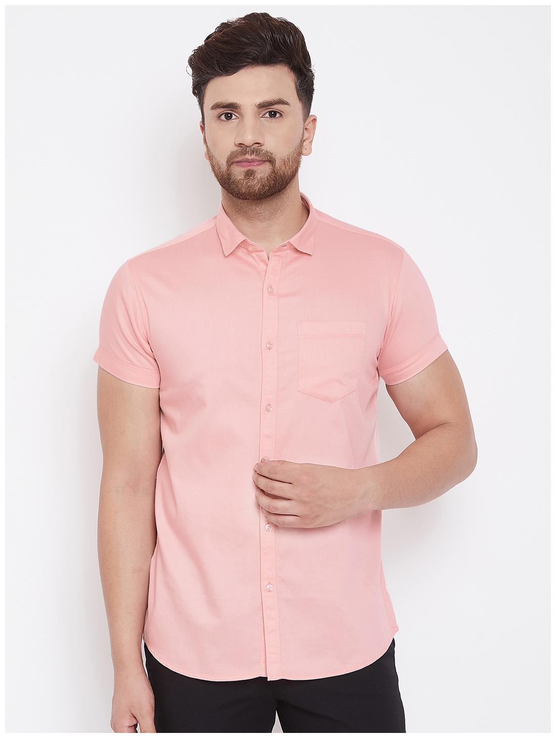 

CANARY LONDON Men Peach Solid Slim Fit Casual Shirt