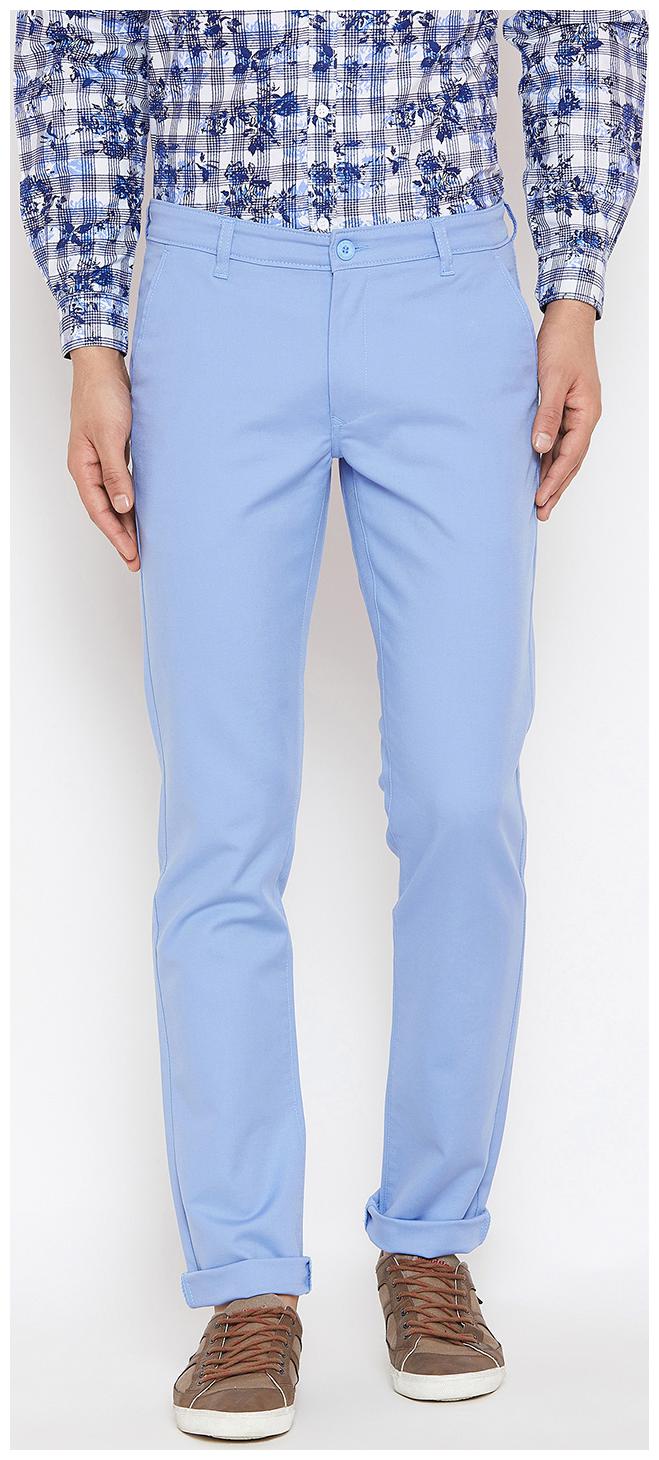 

CANARY LONDON Men Blue Solid Slim fit Chinos