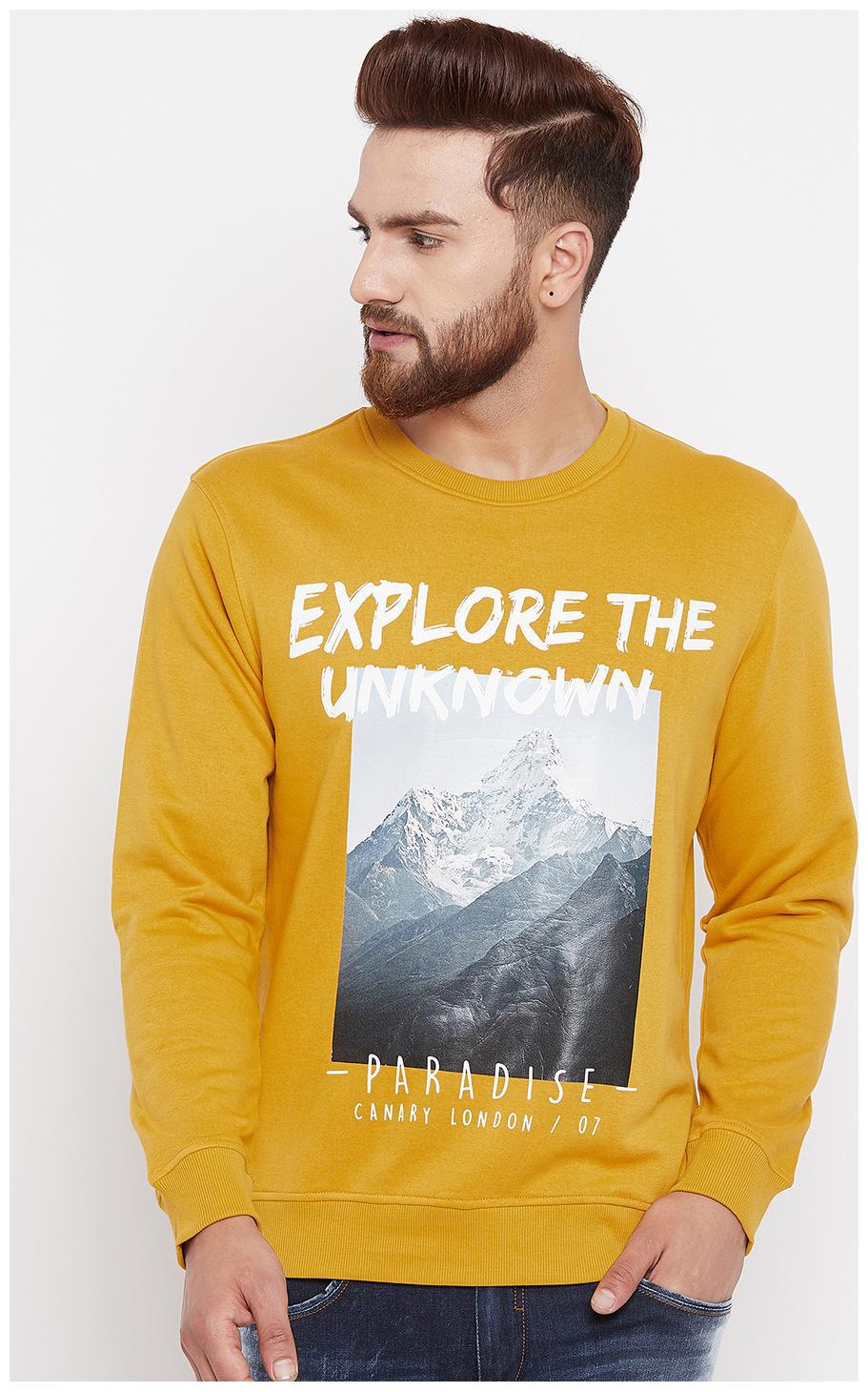 

CANARY LONDON Men Yellow Round neck Sweatshirt