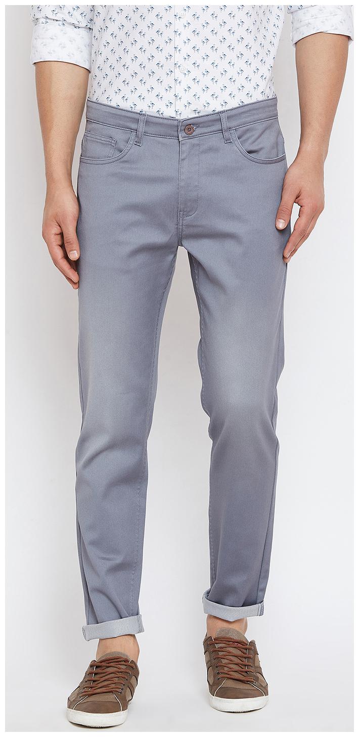 

CANARY LONDON Men Grey Solid Slim fit Chinos