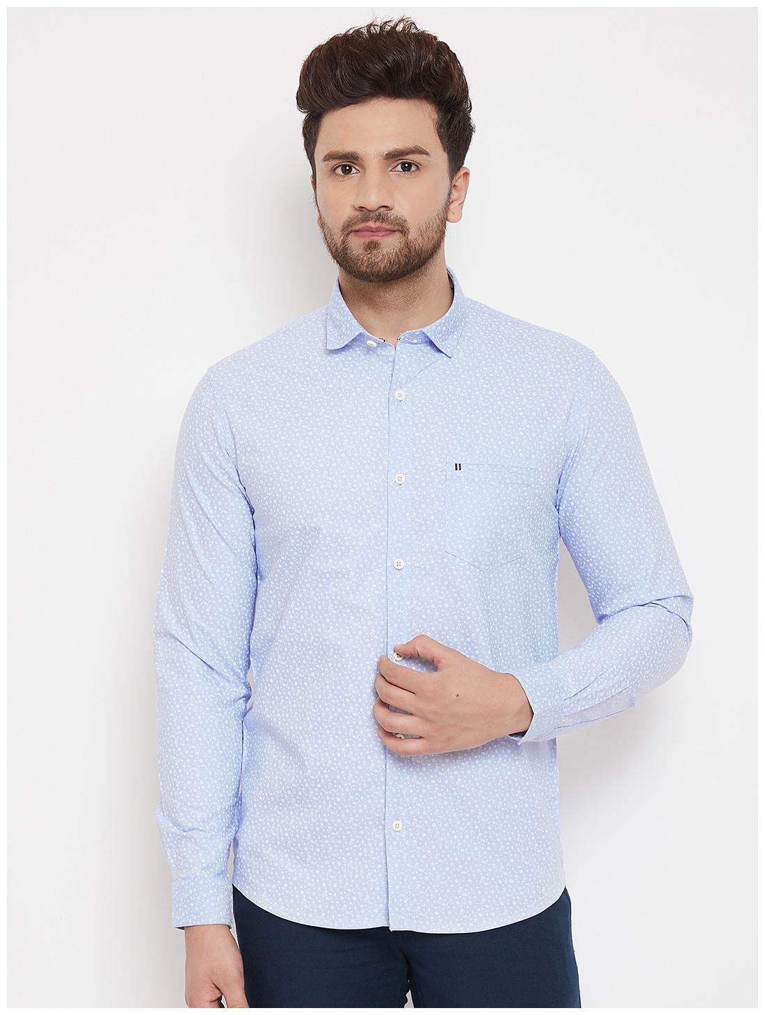 

CANARY LONDON Men Blue Printed Slim Fit Casual Shirt