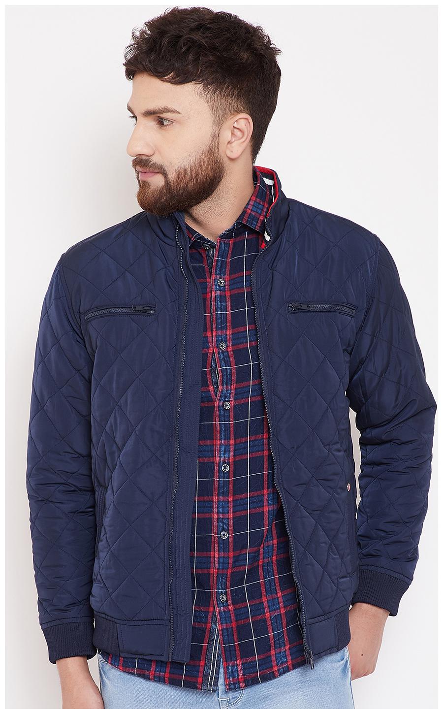 

CANARY LONDON Men Blue Solid Quilted jacket