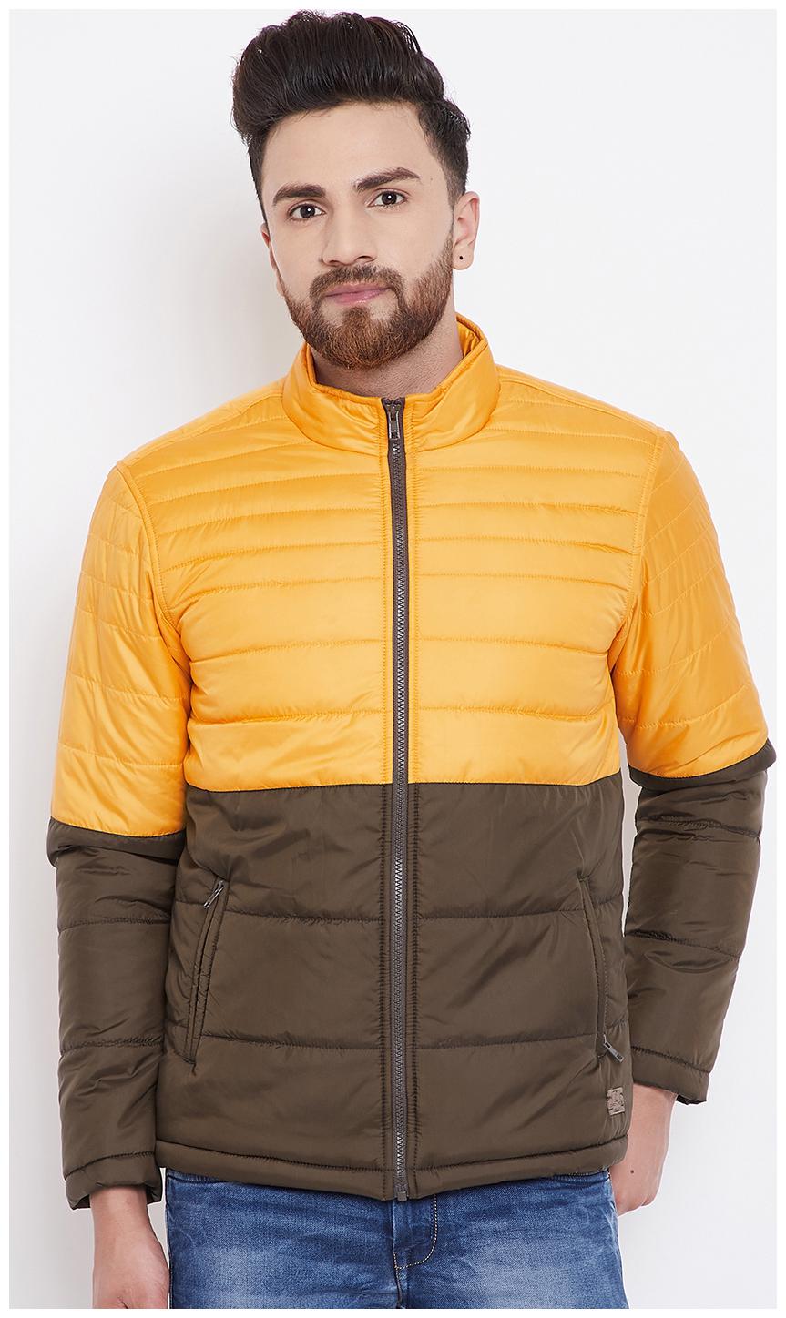 

CANARY LONDON Men Yellow Brown Solid Quilted jacket