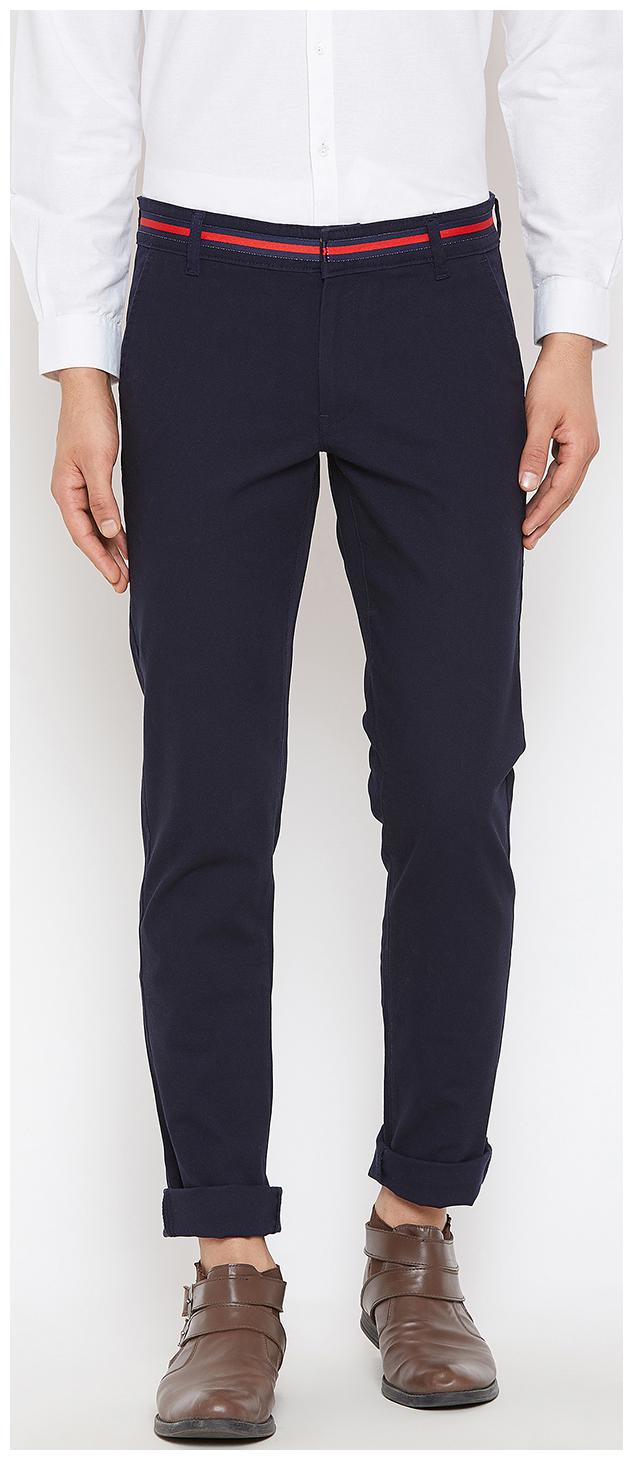 

CANARY LONDON Men Blue Solid Slim fit Chinos