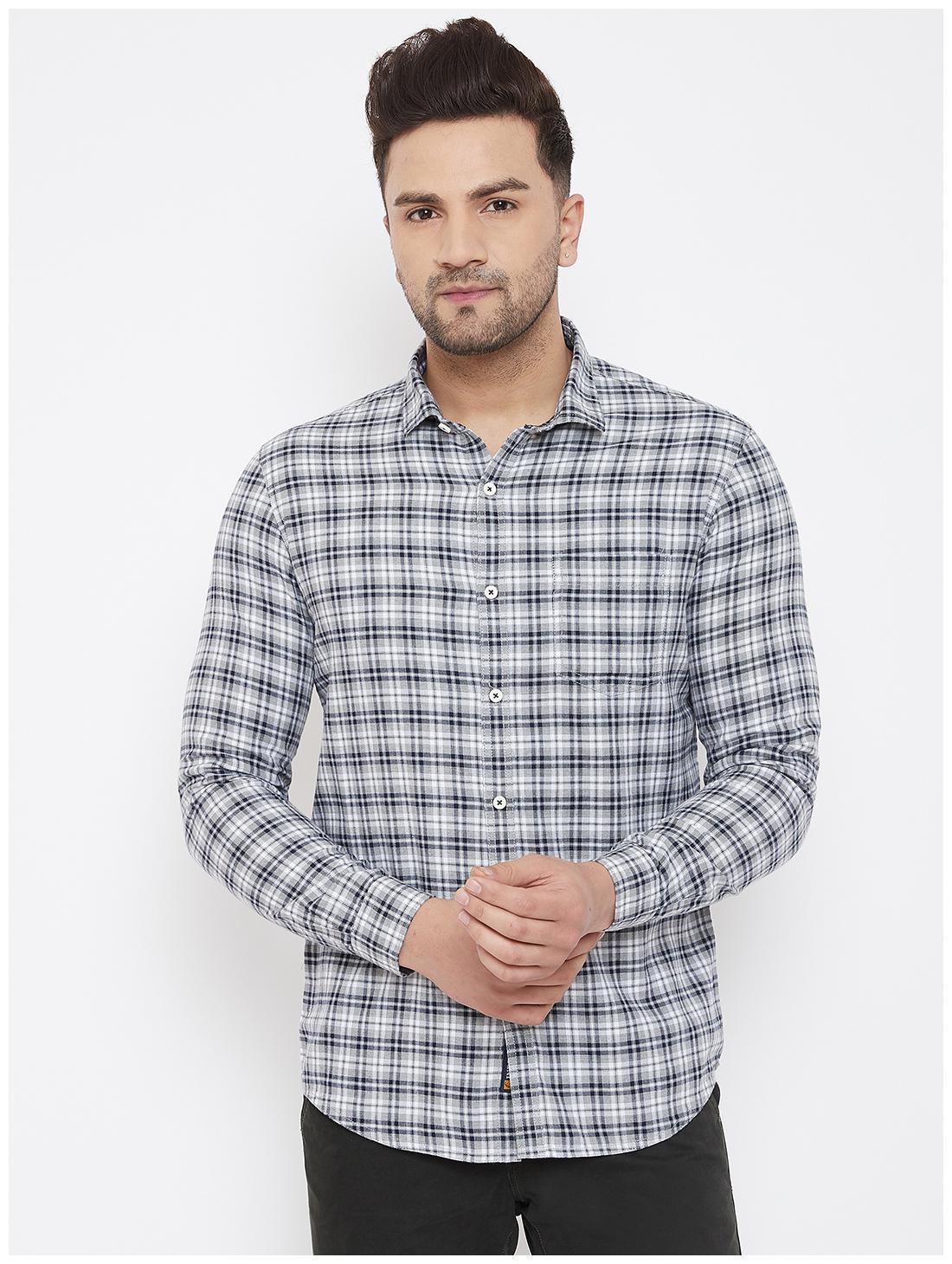 

CANARY LONDON Men Grey Checked Slim Fit Casual Shirt
