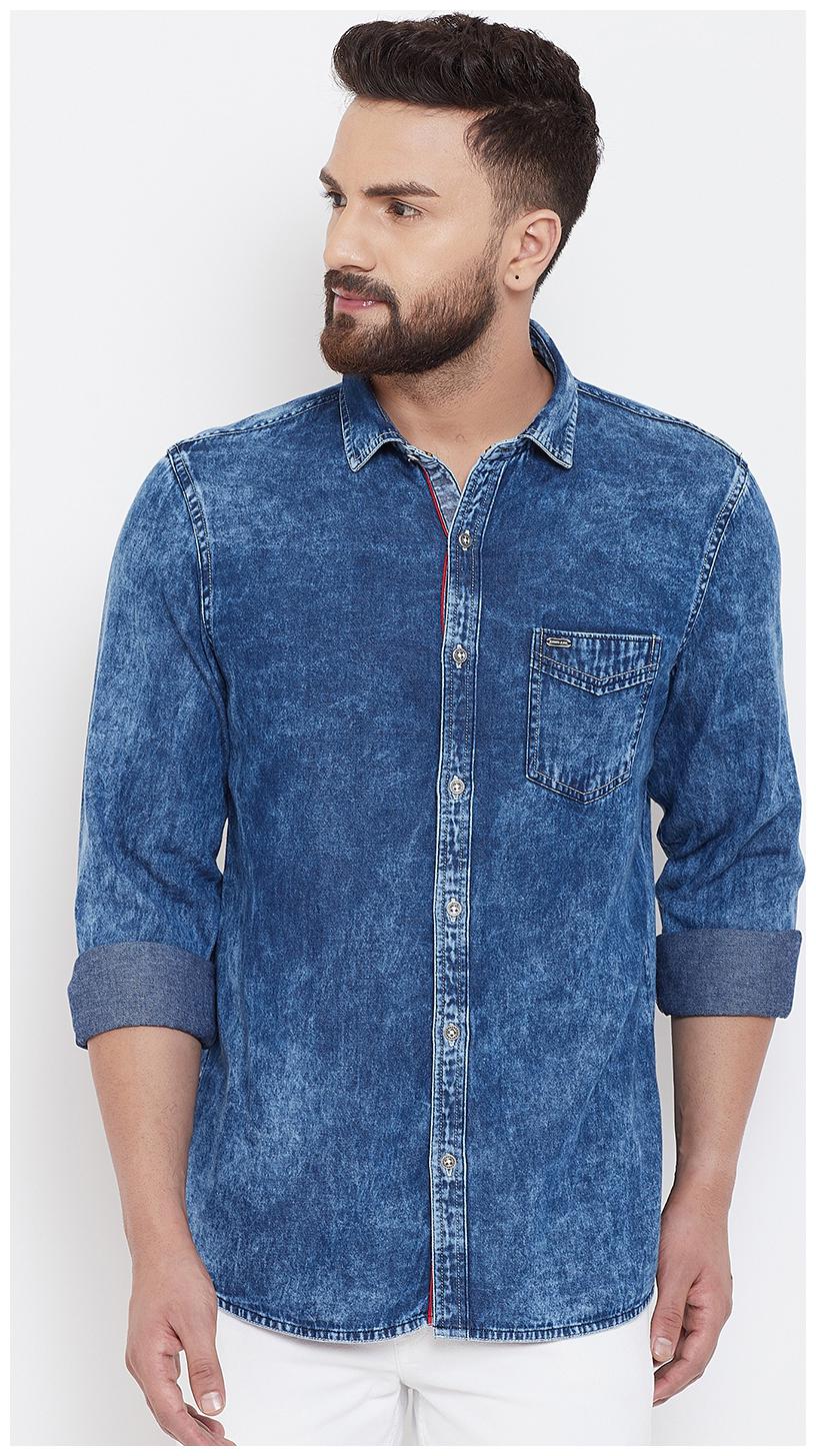 

CANARY LONDON Men Blue Faded Slim Fit Casual Shirt