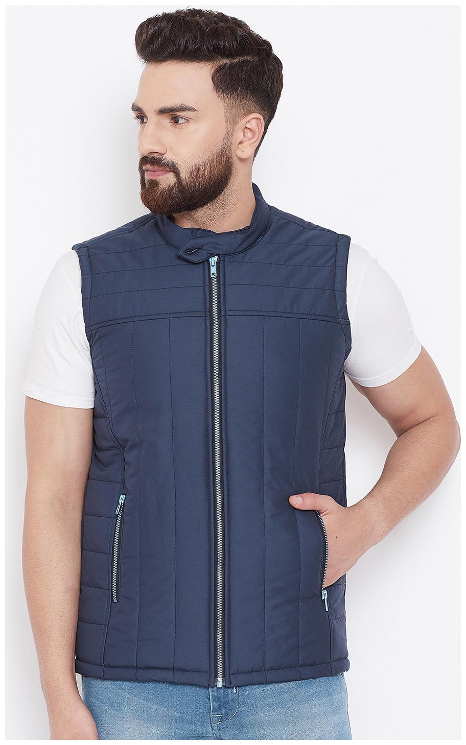 

CANARY LONDON Men Blue Solid Quilted jacket