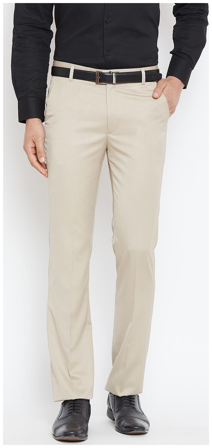

CANARY LONDON Men Solid Slim Fit Formal Trouser - Beige