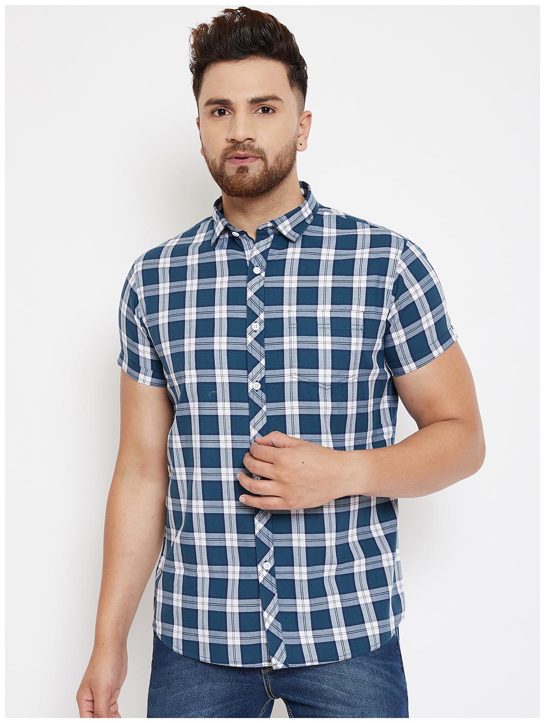 

CANARY LONDON Men Green Checked Slim Fit Casual Shirt