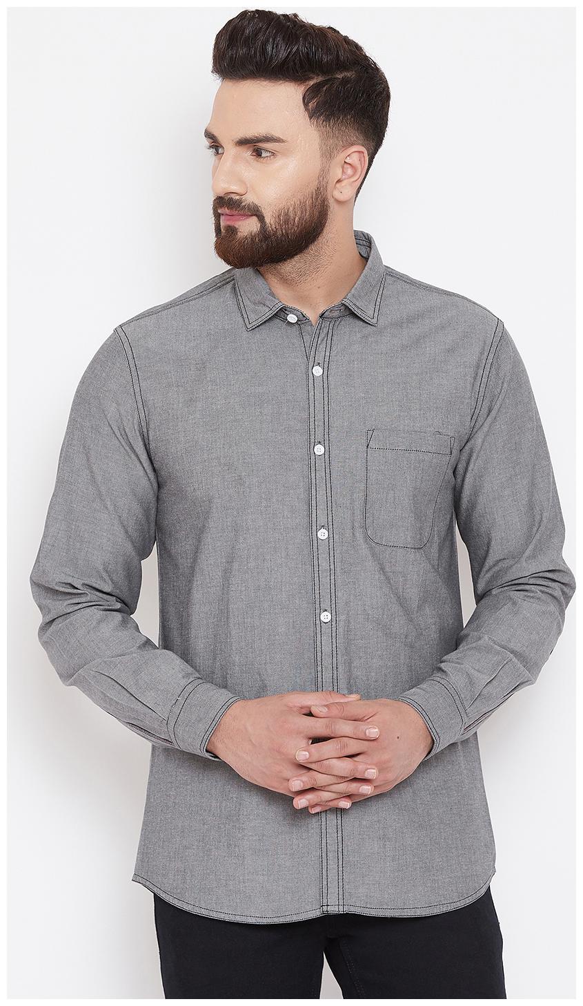 

CANARY LONDON Men Grey Faded Slim Fit Casual Shirt