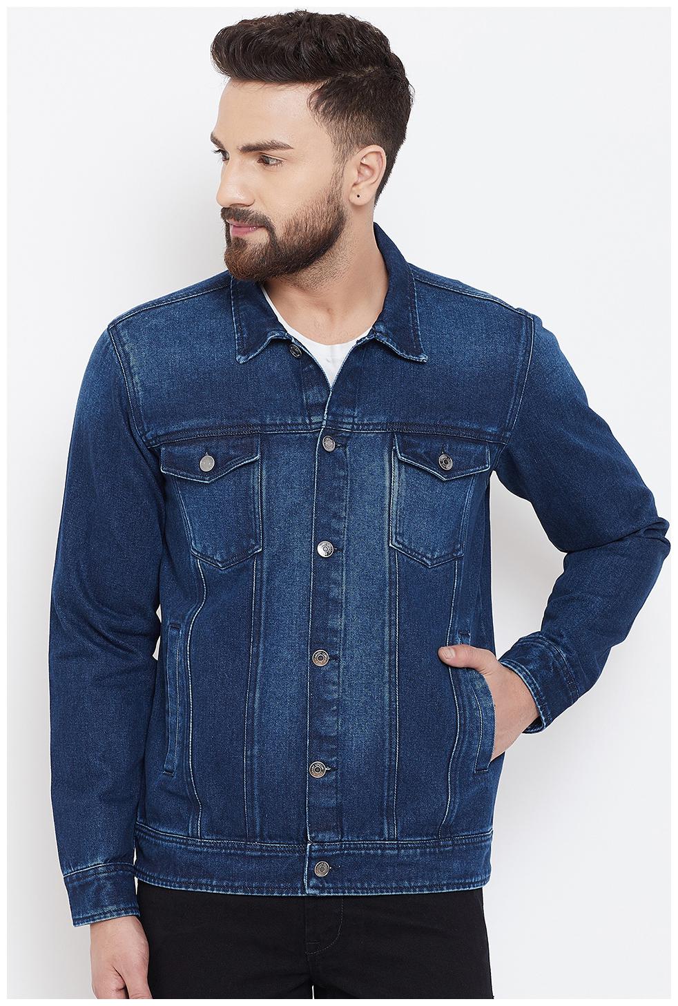 

CANARY LONDON Men Blue Solid Denim jacket