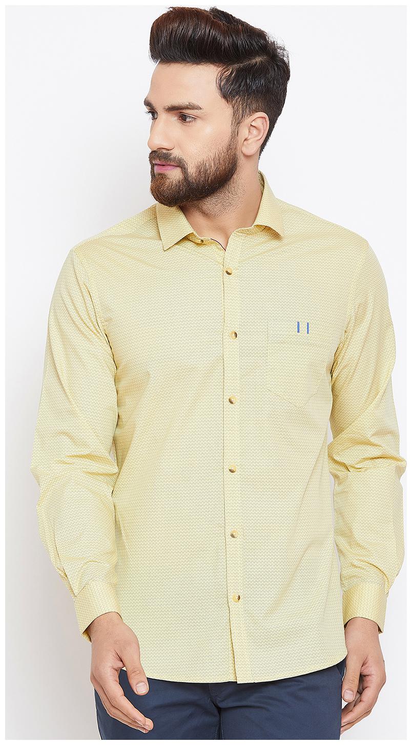 

CANARY LONDON Men Yellow Printed Slim Fit Casual Shirt