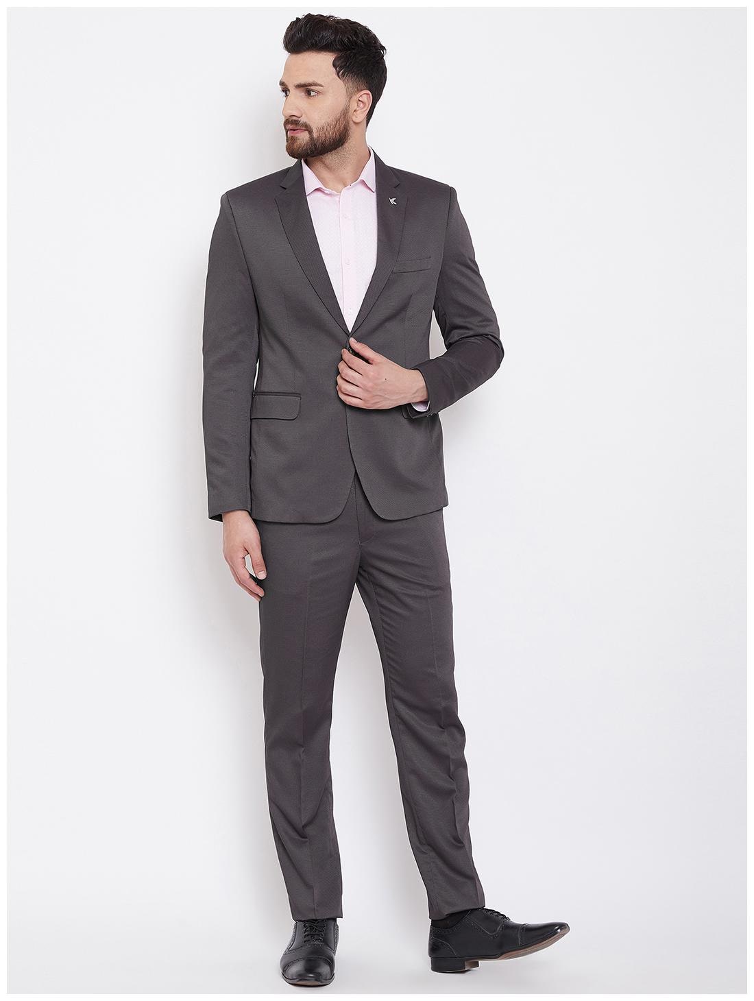 

Canary London Men Brown Polyviscose Slim Fit Suits