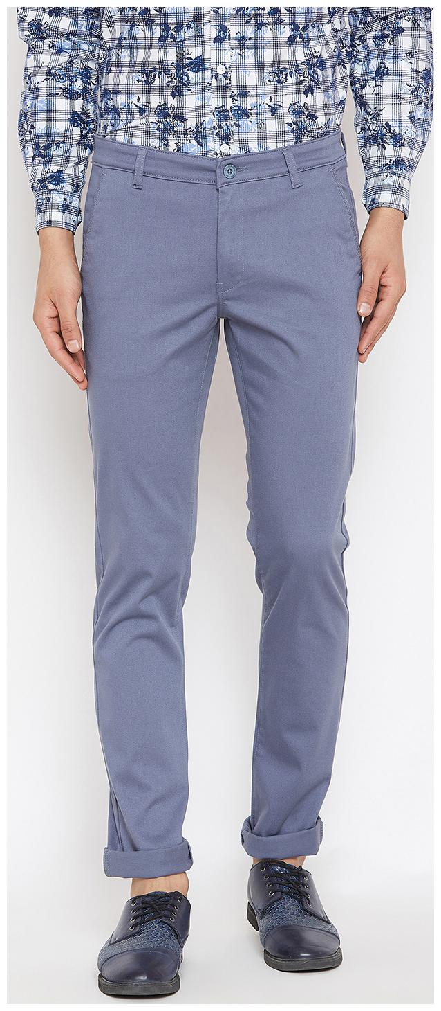 

CANARY LONDON Men Blue Solid Slim fit Chinos