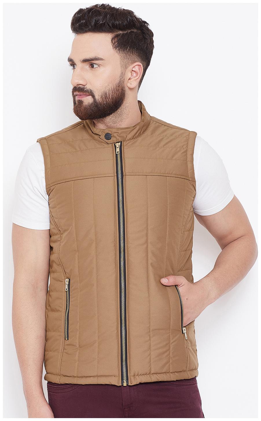 

CANARY LONDON Men Brown Solid Quilted jacket
