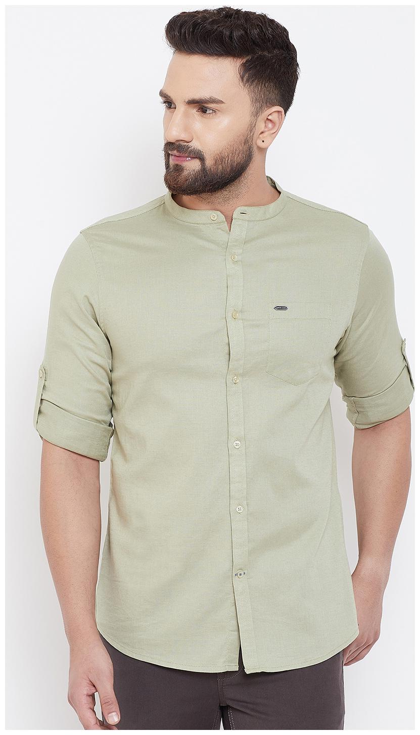 

CANARY LONDON Men Green Solid Slim Fit Casual Shirt