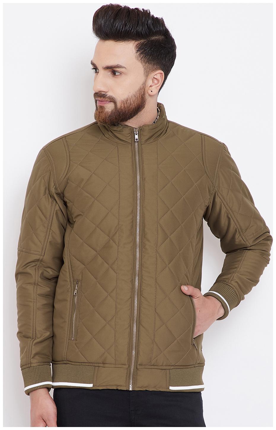 

CANARY LONDON Men Brown Striped Bomber jacket