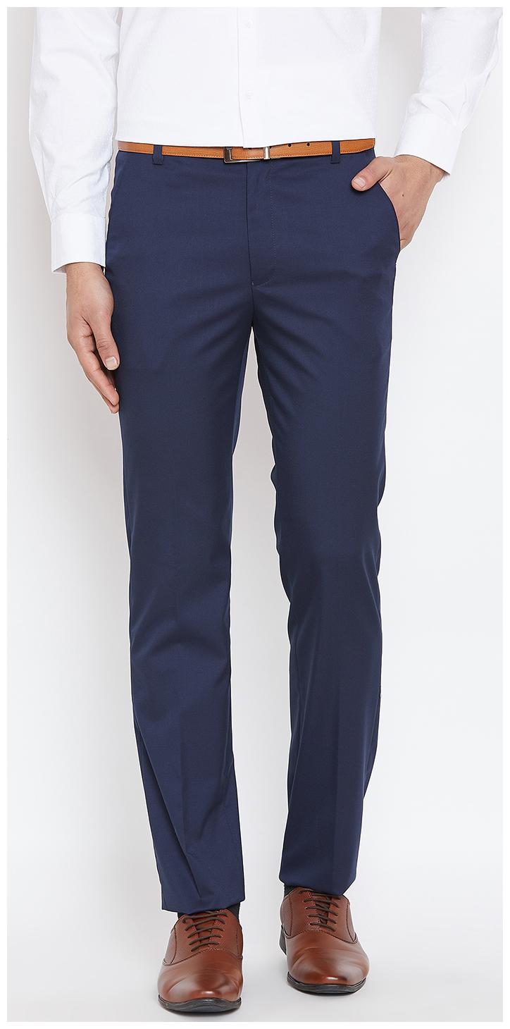

CANARY LONDON Men Solid Slim Fit Formal Trouser - Blue