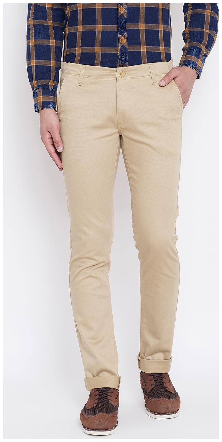 

CANARY LONDON Men Beige Textured Slim fit Chinos