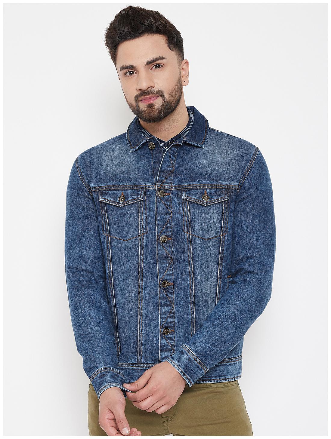 

CANARY LONDON Men Blue Solid Denim jacket