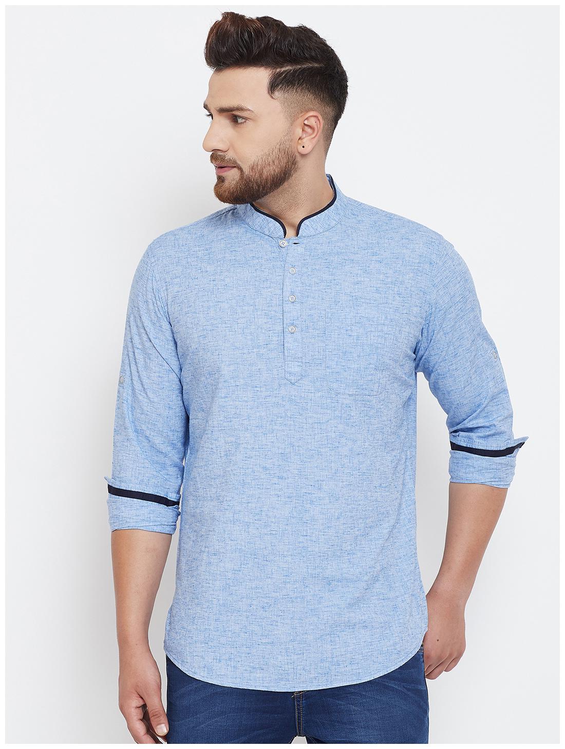 

CANARY LONDON Men Blue Solid Slim Fit Casual Shirt