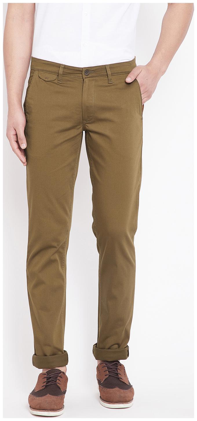 

CANARY LONDON Men Brown Solid Slim fit Chinos