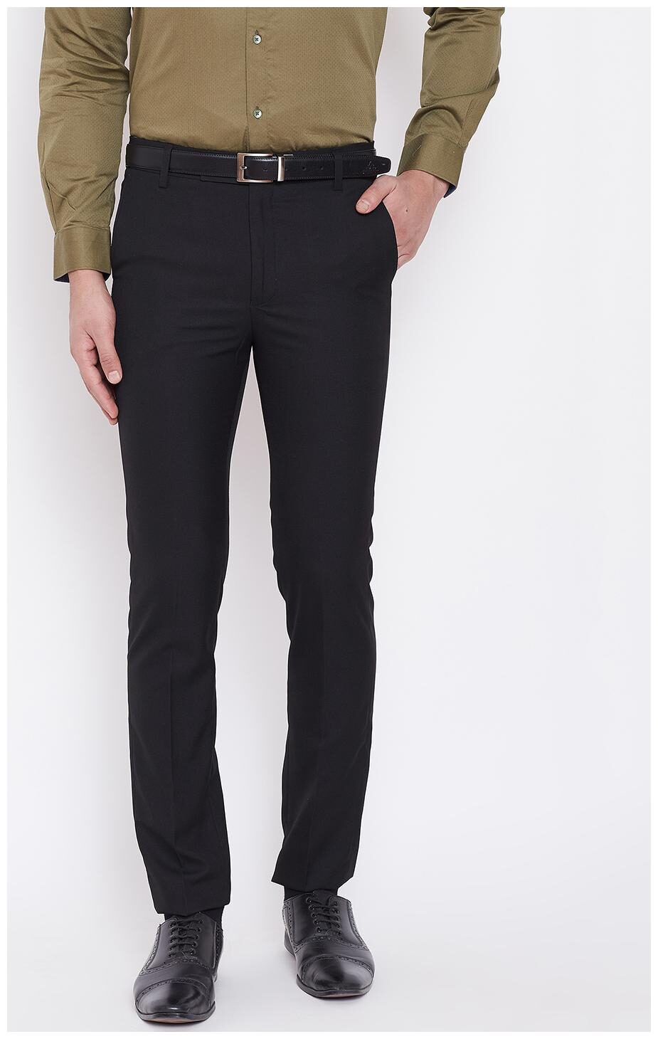 

CANARY LONDON Men Solid Slim Fit Formal Trouser - Black