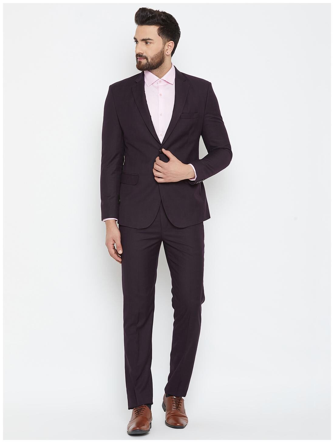 

Canary London Wine Checked Slim Fit Suit