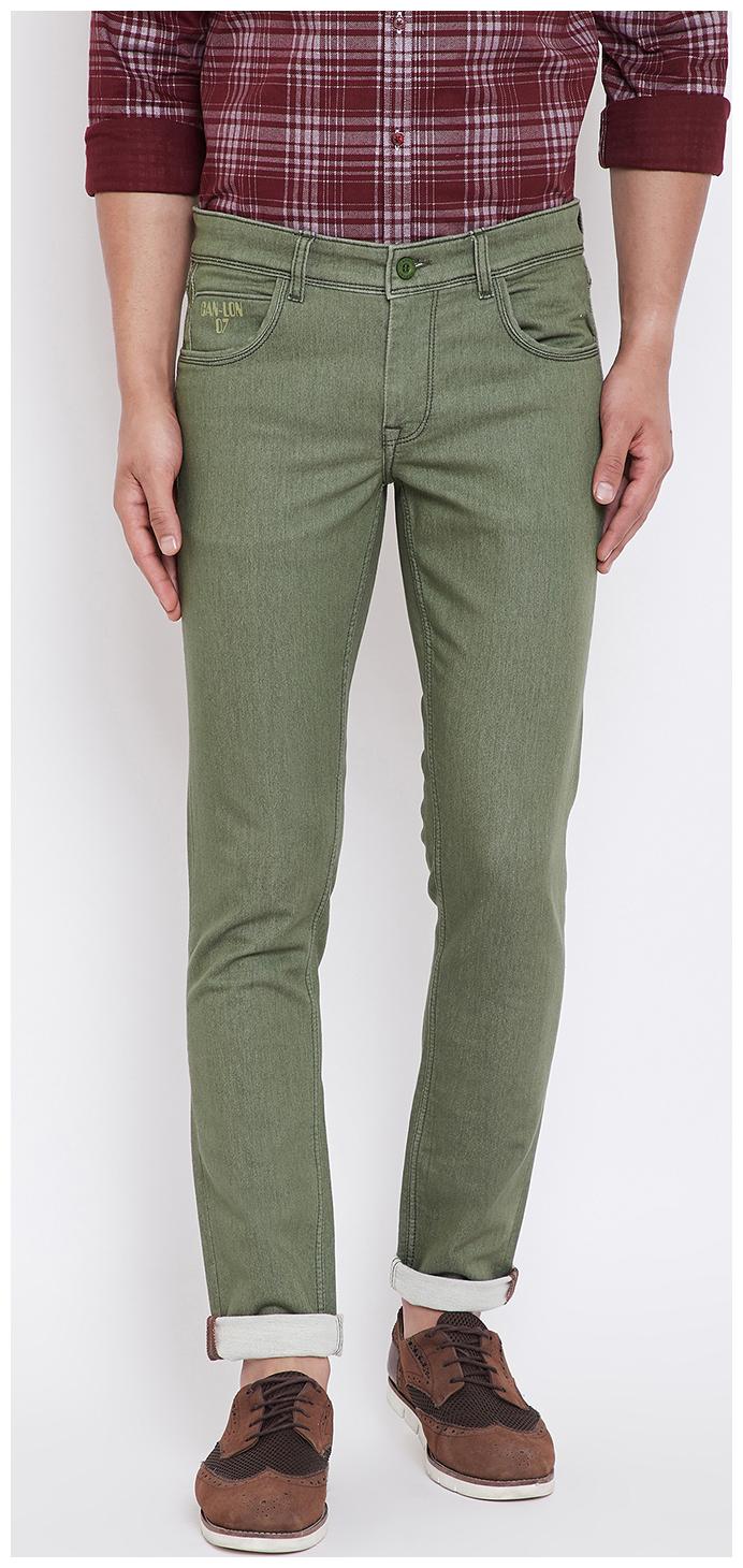 

CANARY LONDON Men Olive Skinny Fit Jeans