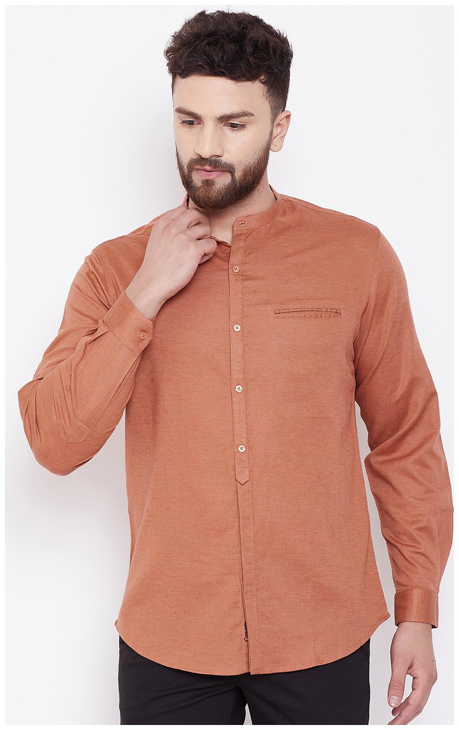 

CANARY LONDON Men Brown Solid Slim Fit Casual Shirt