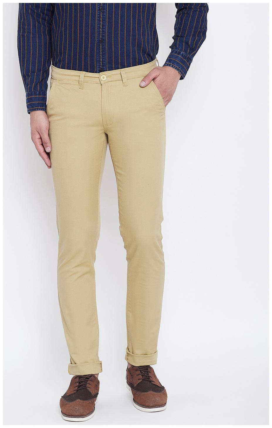 

CANARY LONDON Men Beige Textured Slim fit Chinos