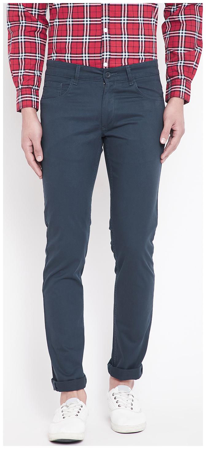 

CANARY LONDON Men Blue Solid Tapered fit Chinos
