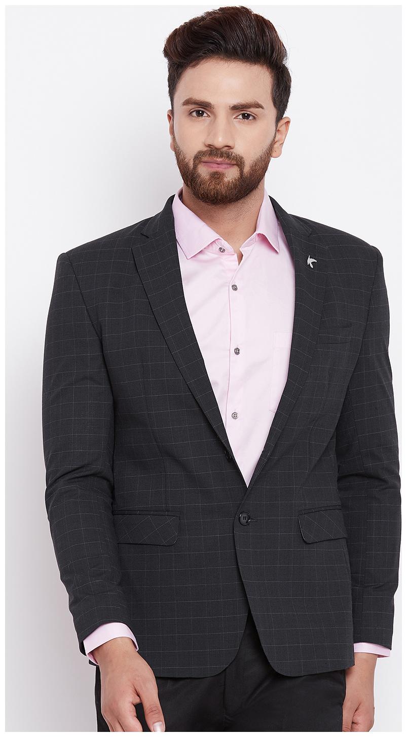 

Canary London Black Checkered Slim Fit Blazer