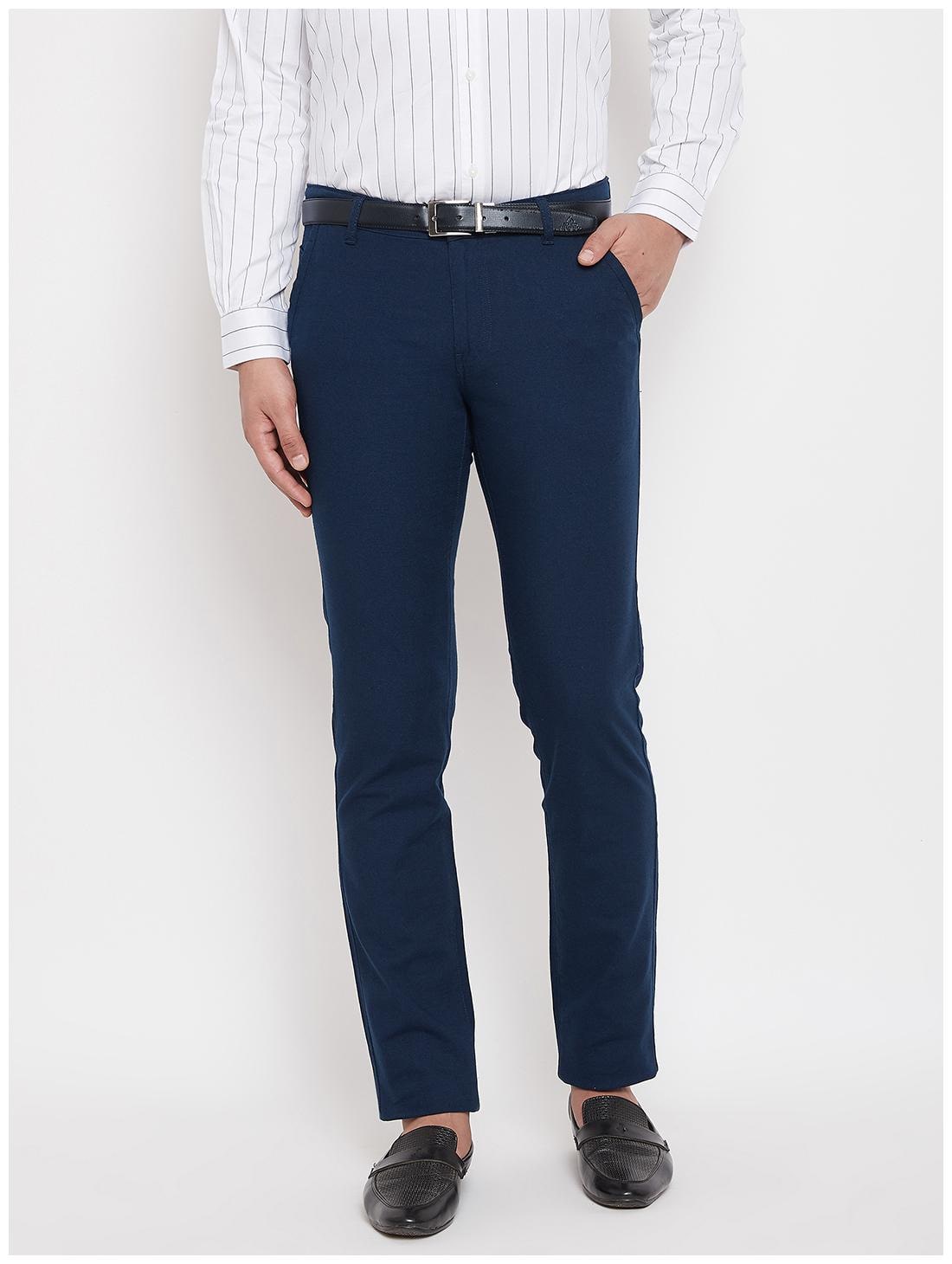 

CANARY LONDON Men Navy blue Solid Slim fit Chinos