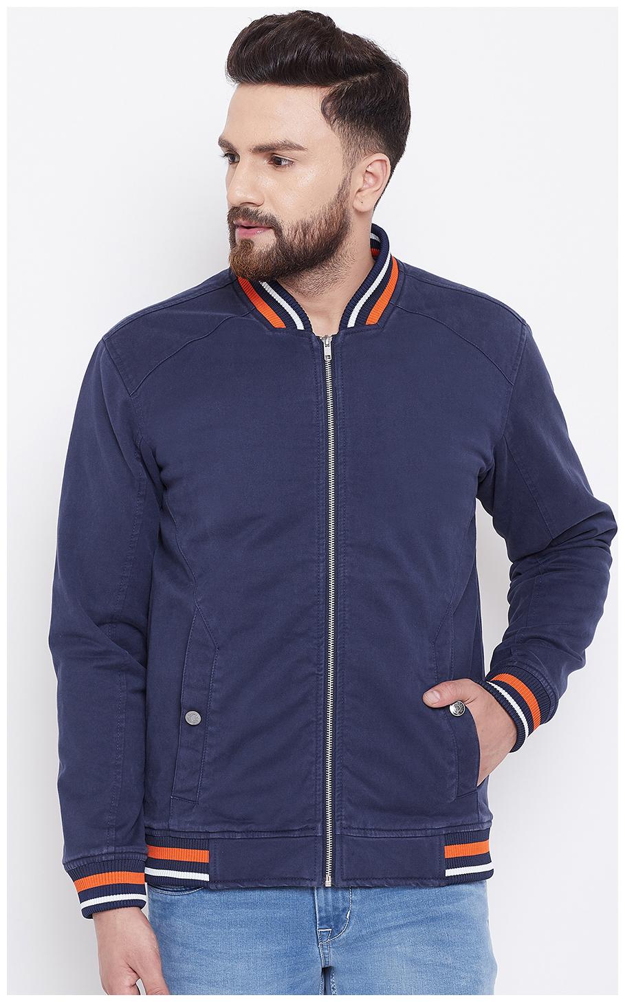 

CANARY LONDON Men Blue Solid Bomber jacket