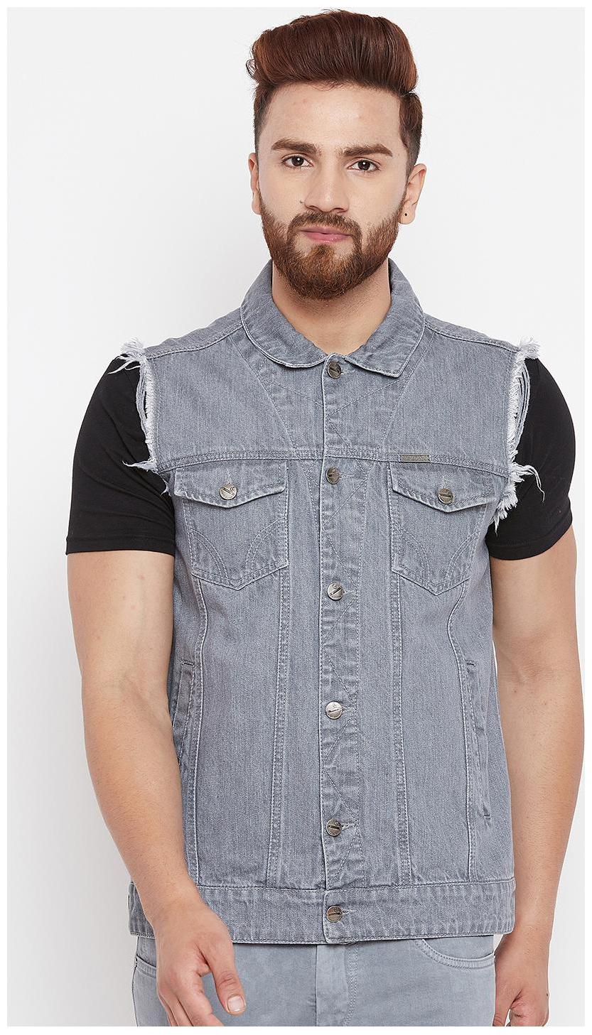 

CANARY LONDON Men Grey Solid Denim jacket