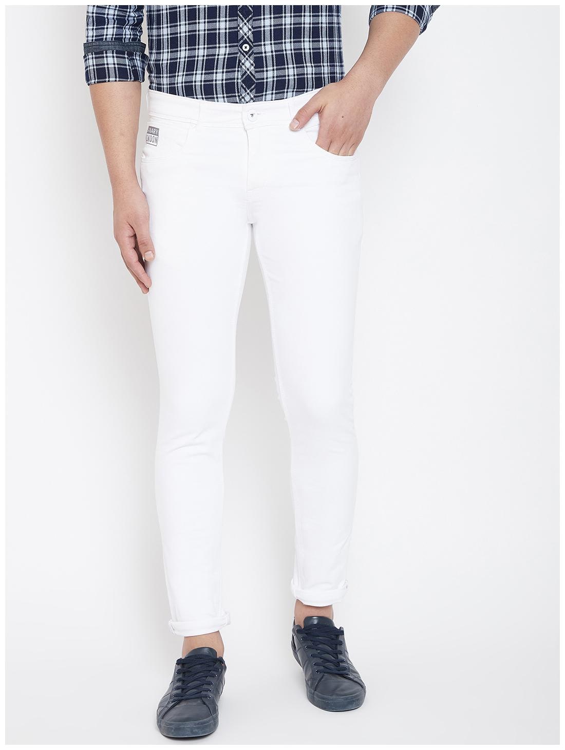 

CANARY LONDON Men White Super Skinny Fit Jeans