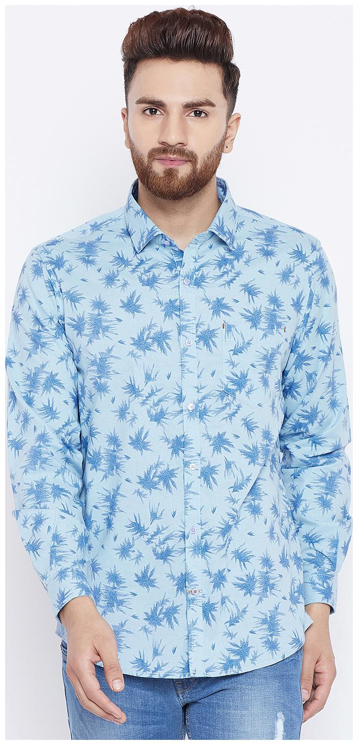 

CANARY LONDON Men Blue Printed Slim Fit Casual Shirt
