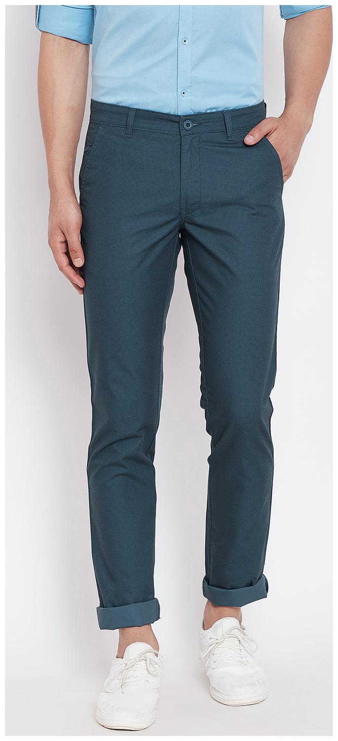 

CANARY LONDON Men Blue Solid Slim fit Chinos