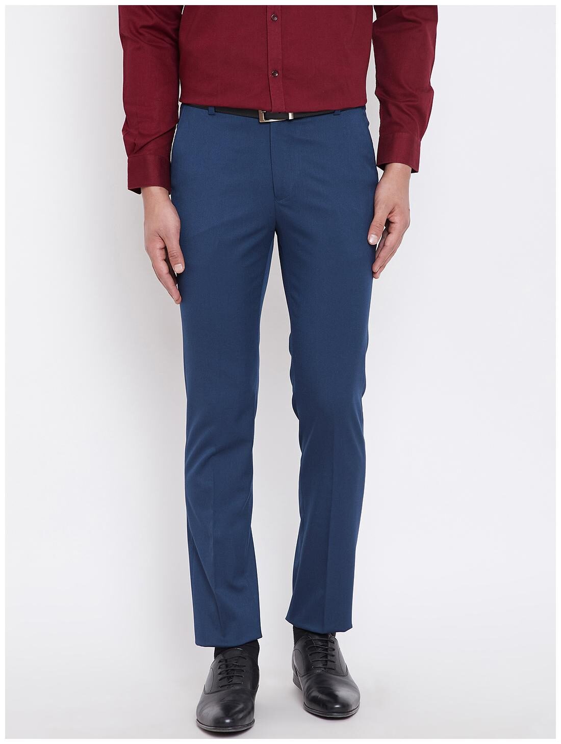 

CANARY LONDON Men Solid Slim Fit Formal Trouser - Blue
