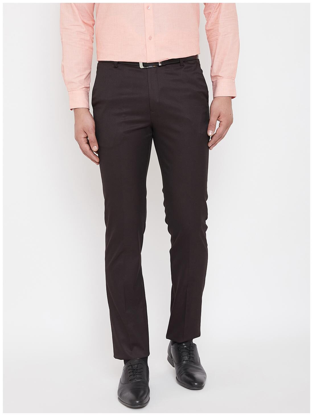 

CANARY LONDON Men Solid Slim Fit Formal Trouser - Brown