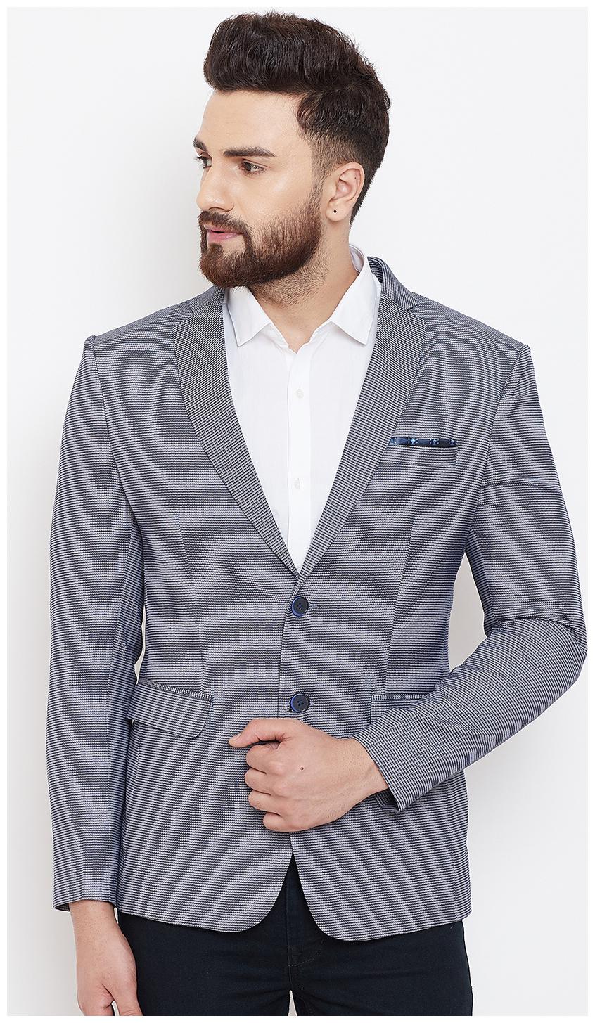 

CANARY LONDON Men Grey Textured Slim fit Single Breasted Blazer