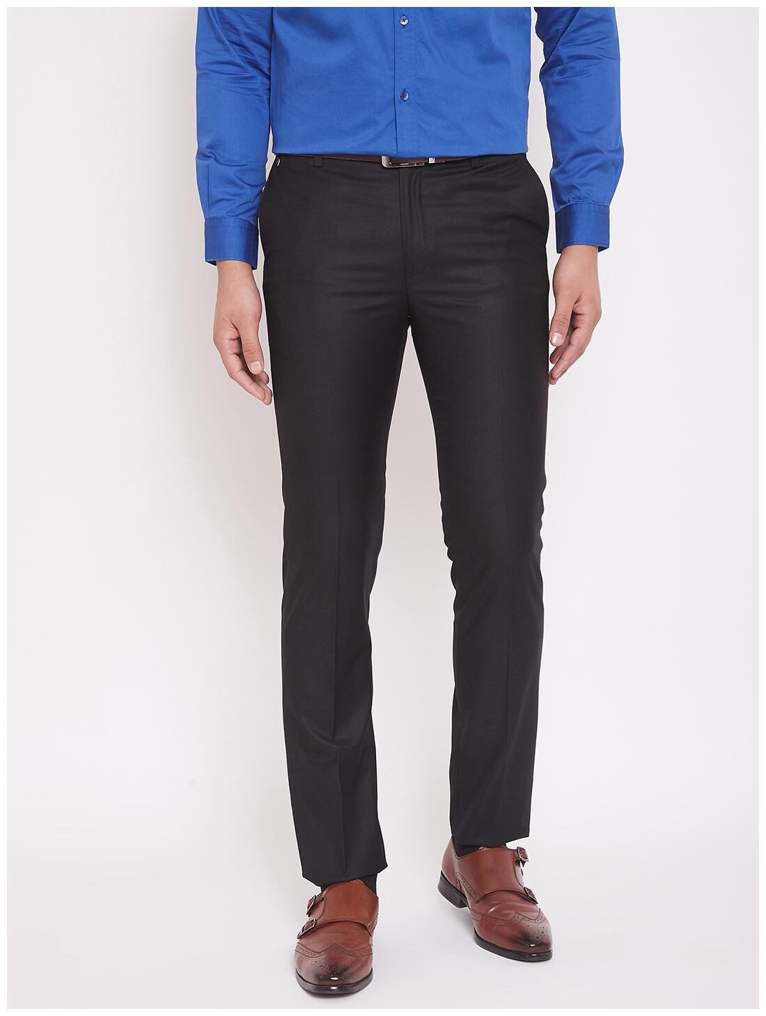 

CANARY LONDON Men Solid Slim Fit Formal Trouser - Black