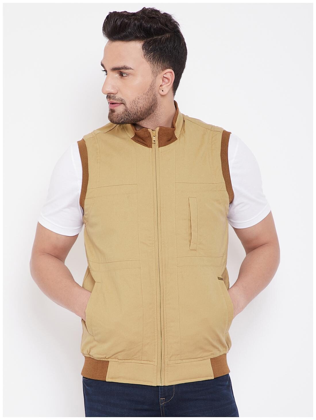 

Canary London Beige Solid Jacket