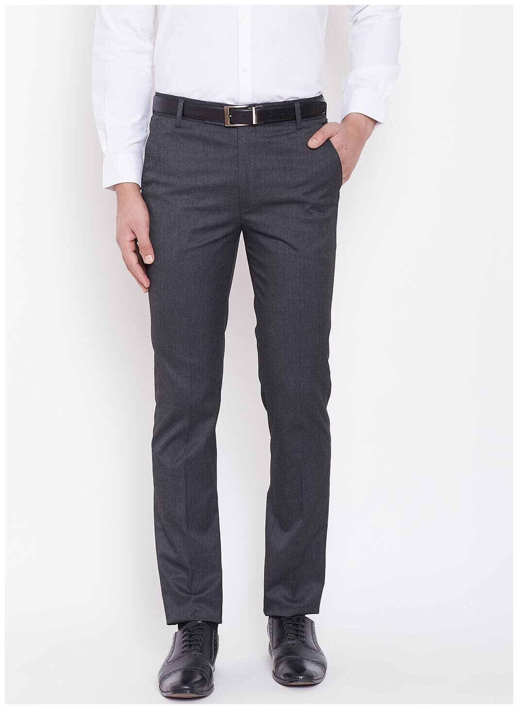 

CANARY LONDON Men Solid Slim Fit Formal Trouser - Black