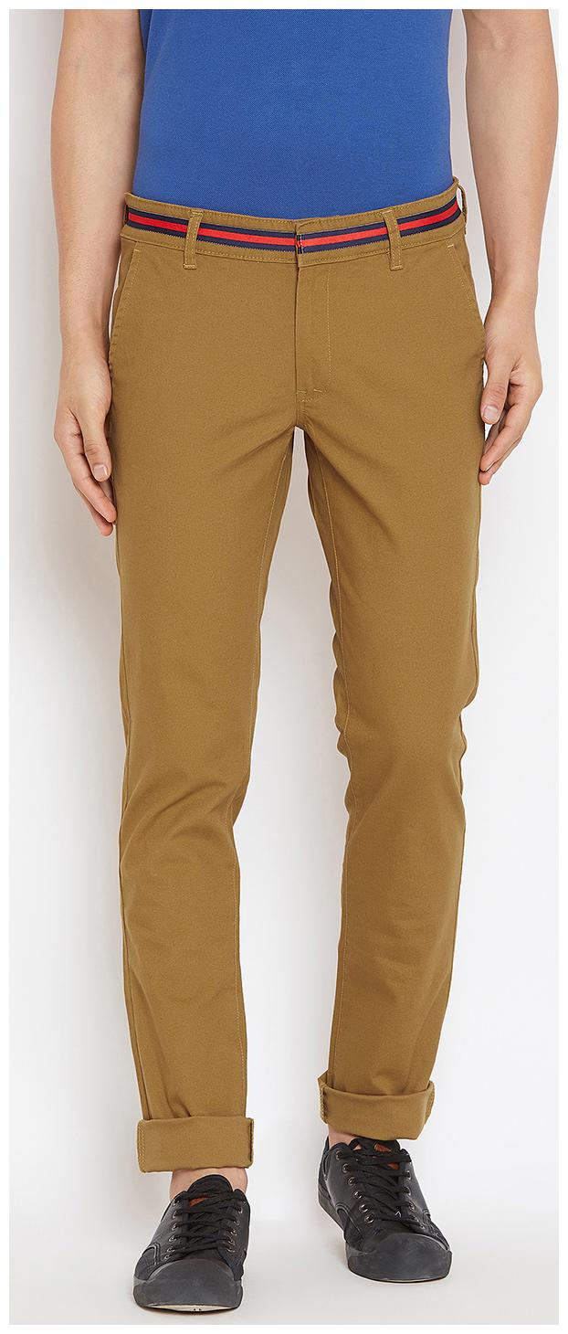

CANARY LONDON Men Brown Solid Slim fit Chinos
