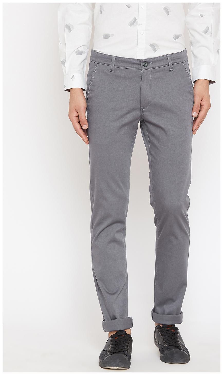 

CANARY LONDON Men Grey Solid Slim fit Chinos