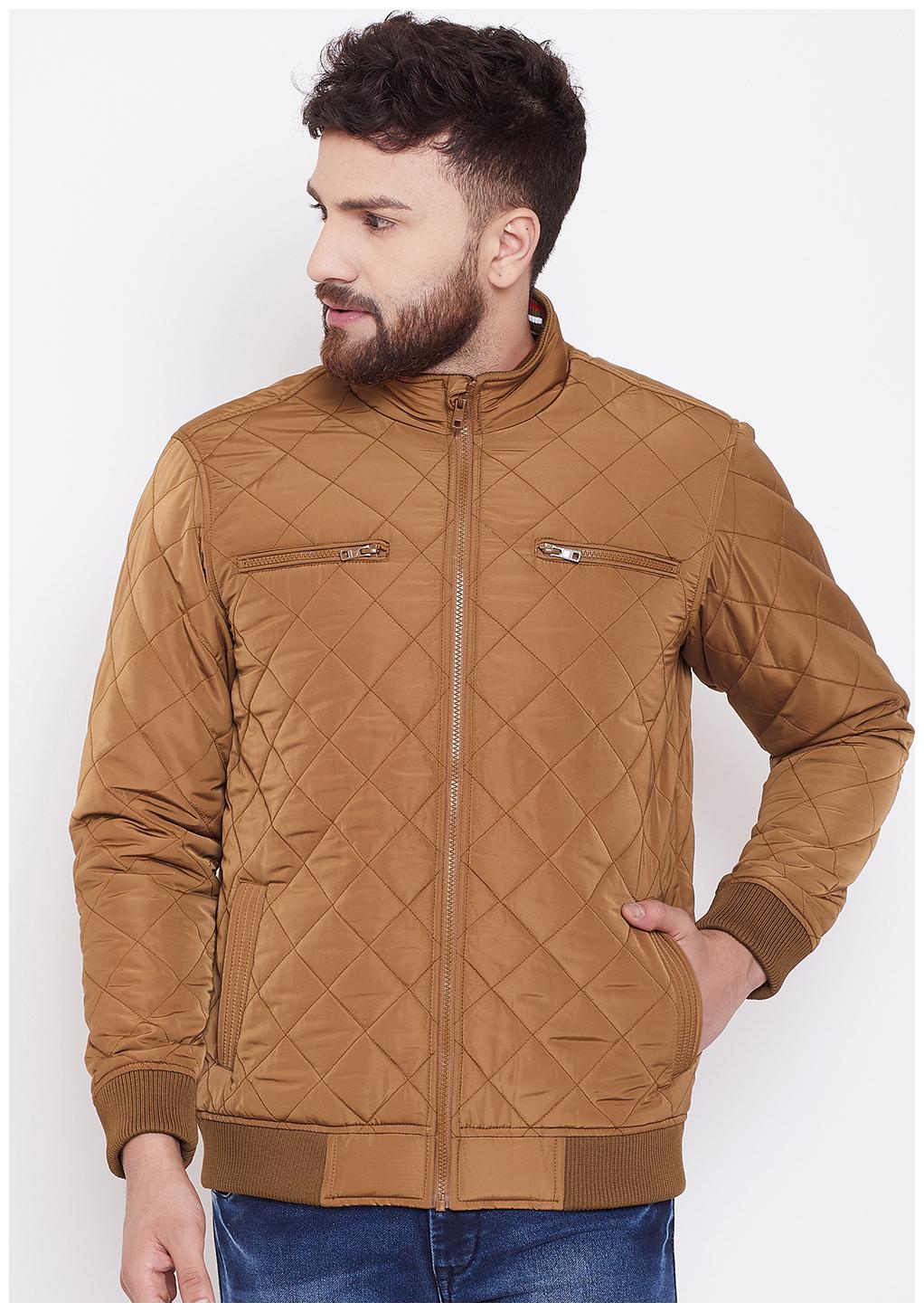 

CANARY LONDON Men Brown Solid Quilted jacket