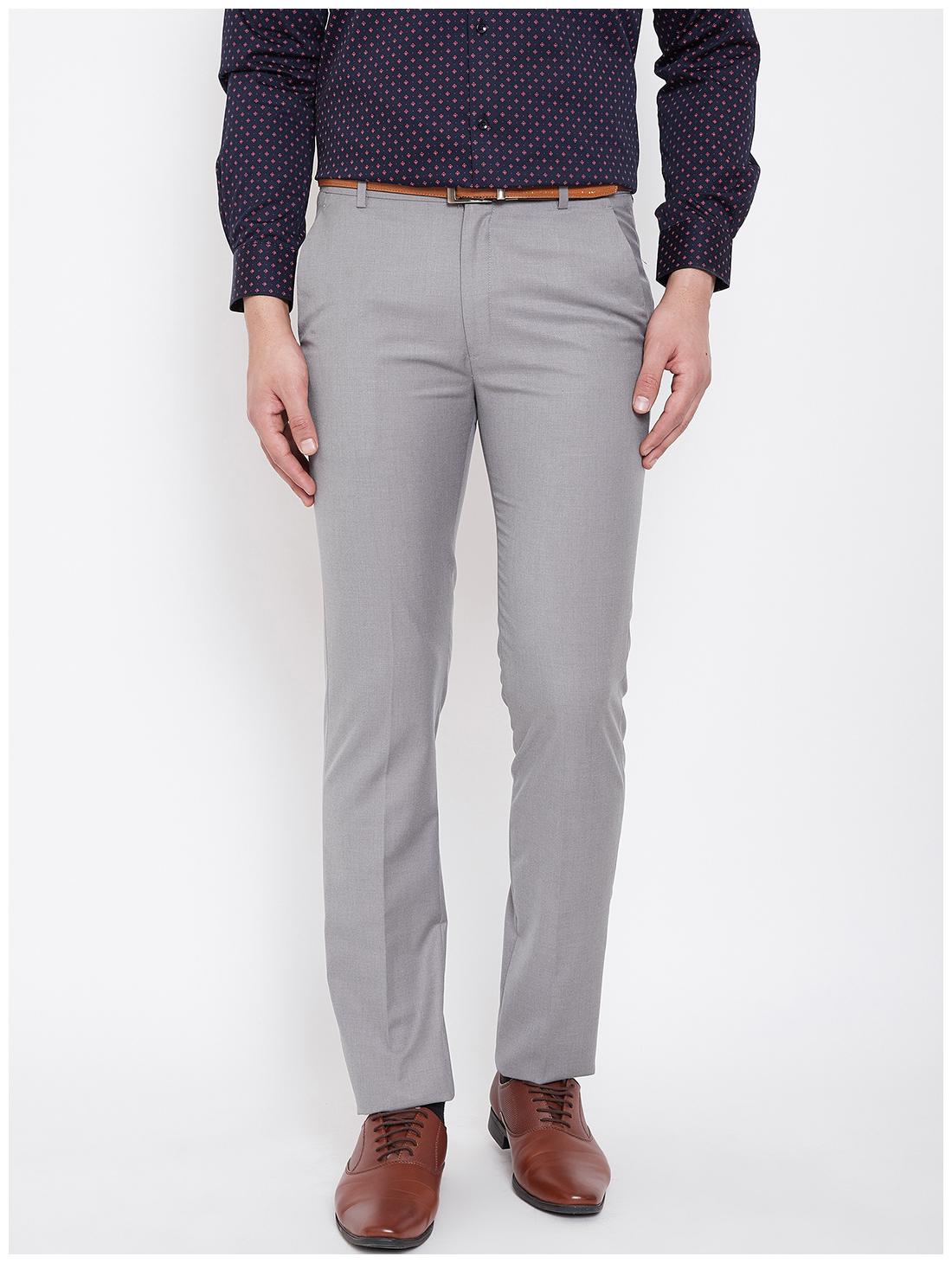 

CANARY LONDON Men Solid Slim Fit Formal Trouser - Grey